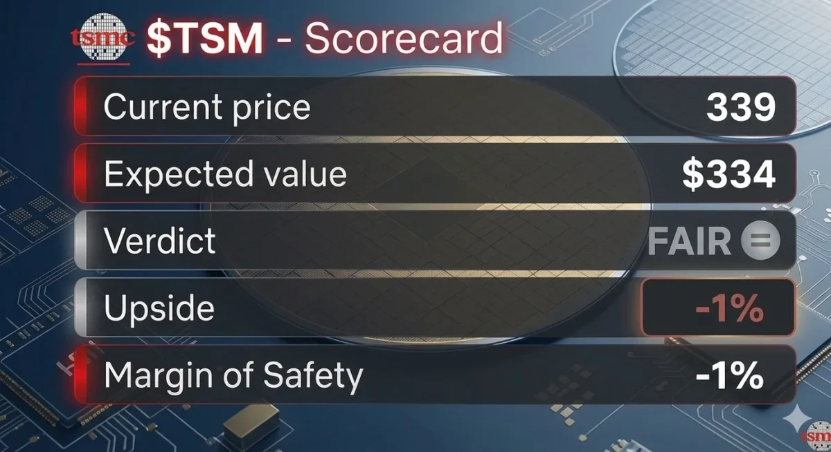 TSMC Quality High, Upside Limited at Current Price