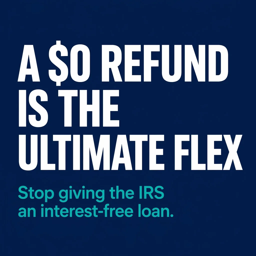 Zero Tax Refund Means Smart Cash Flow Management