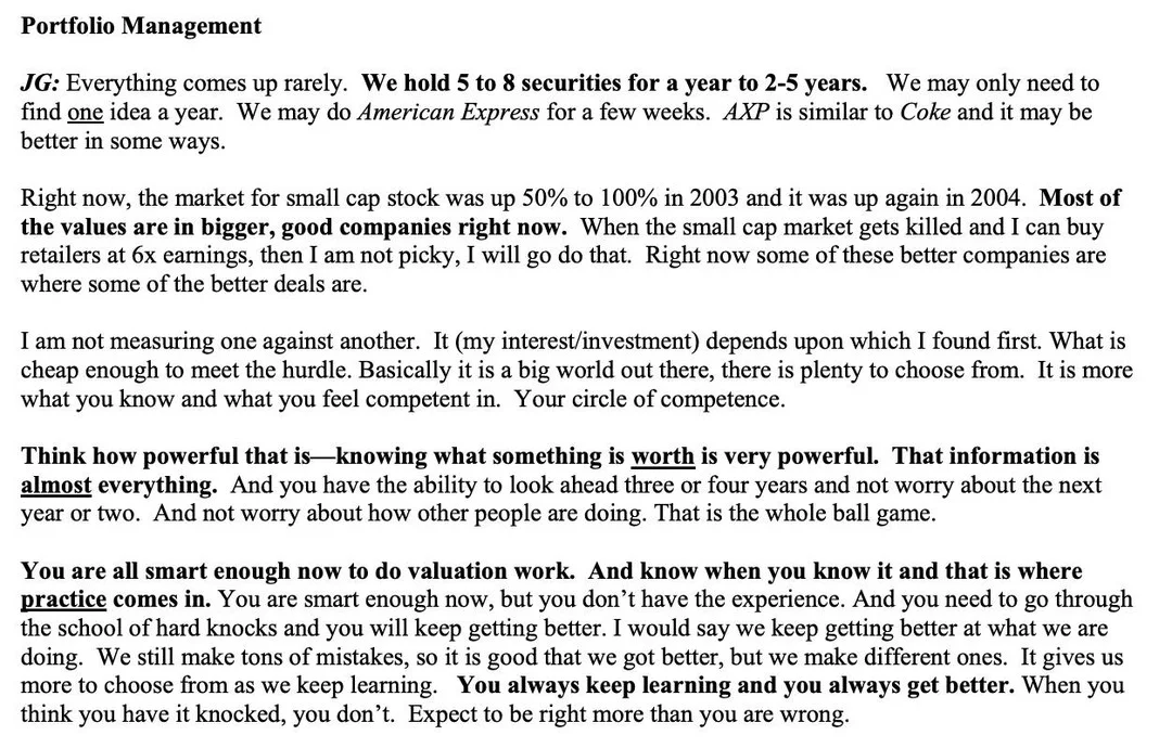 Focus on a Few Long‑term Holdings, One Idea Yearly