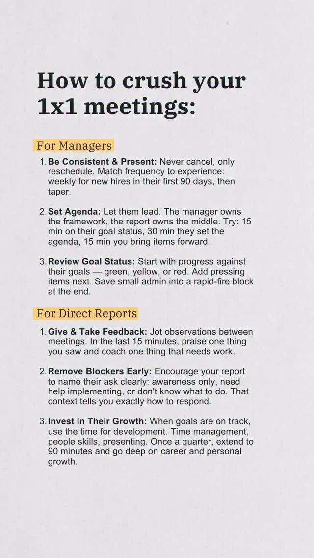 Master 1x1 Meetings: Turn Waste Into Impact