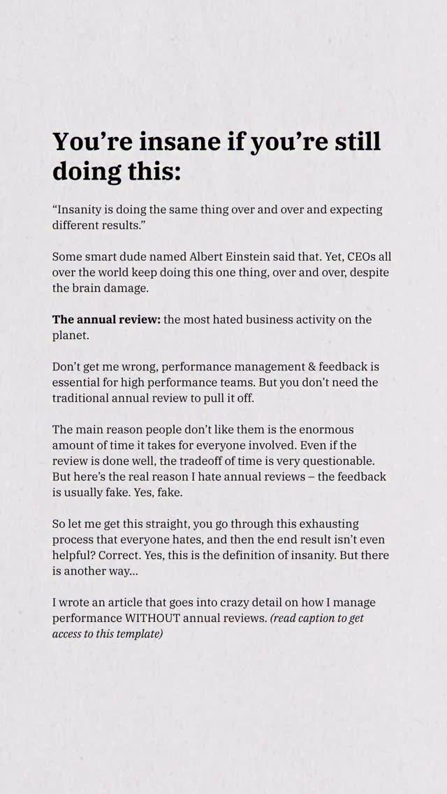Reinvent Performance Management: No More Annual Reviews