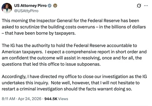 DOJ Drops Powell Probe—Not a Reason to Celebrate