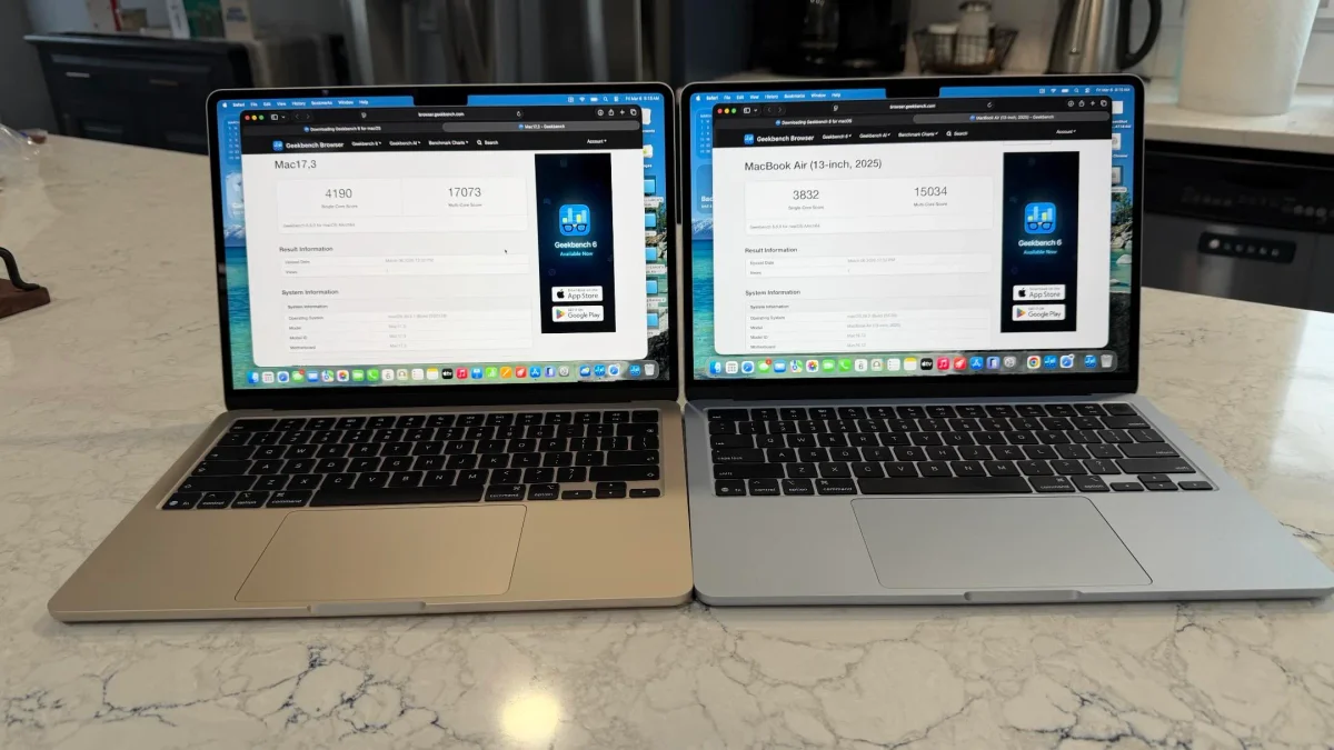 Geekbench Shows MacBook Air M5 Beats M4