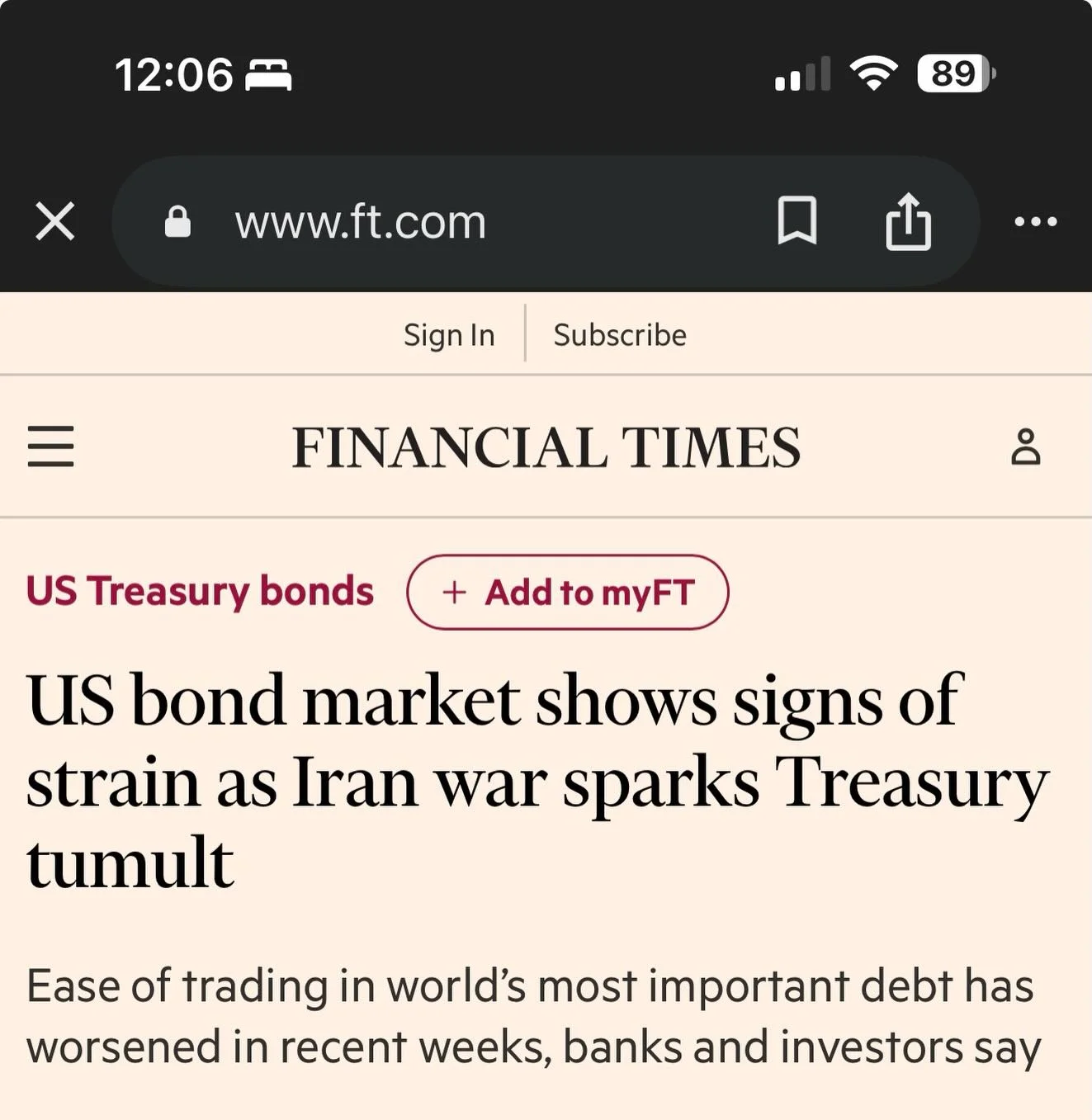 Middle East Turmoil Strains $30tn US Treasury Market