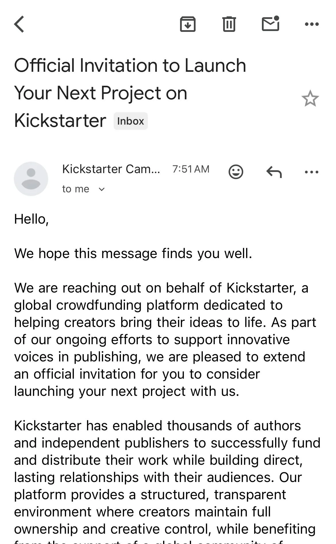 Scammers Pose as Kickstarter on Publishing Platforms—Stay Vigilant