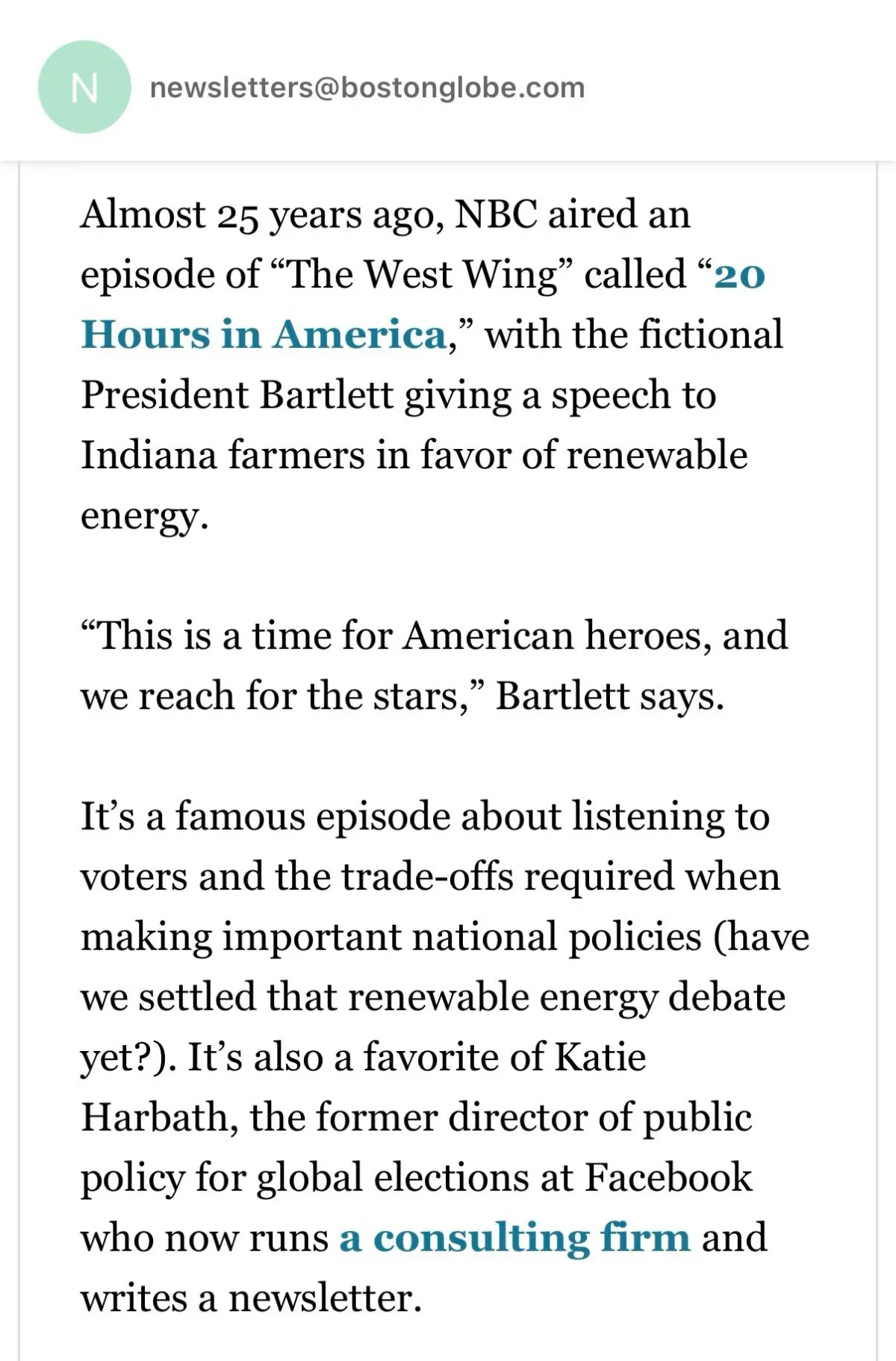 Boston Globe Features AI‑Era West Wing Reimagining