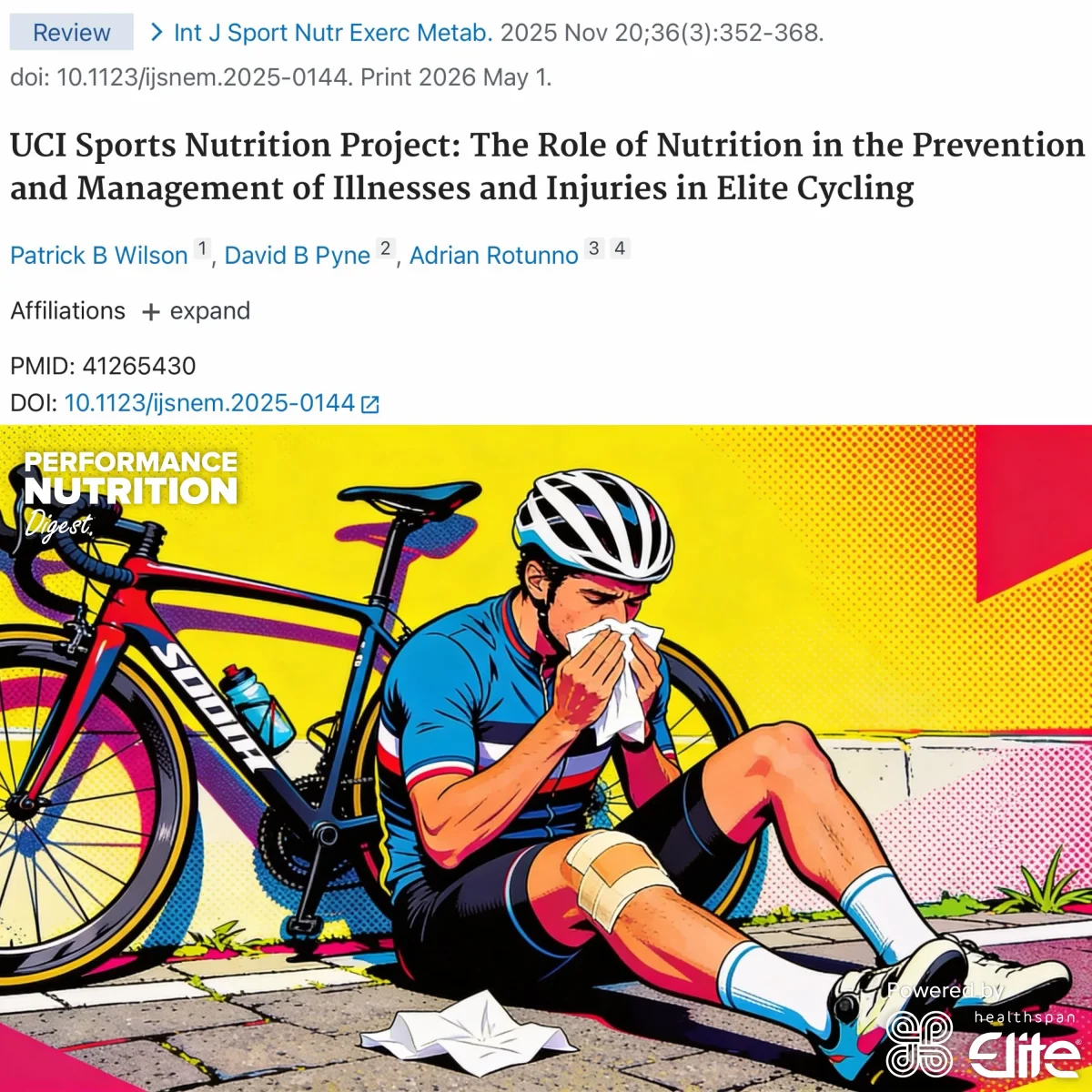 Elite Cyclists Need High Protein, Micronutrients, Collagen for Healing