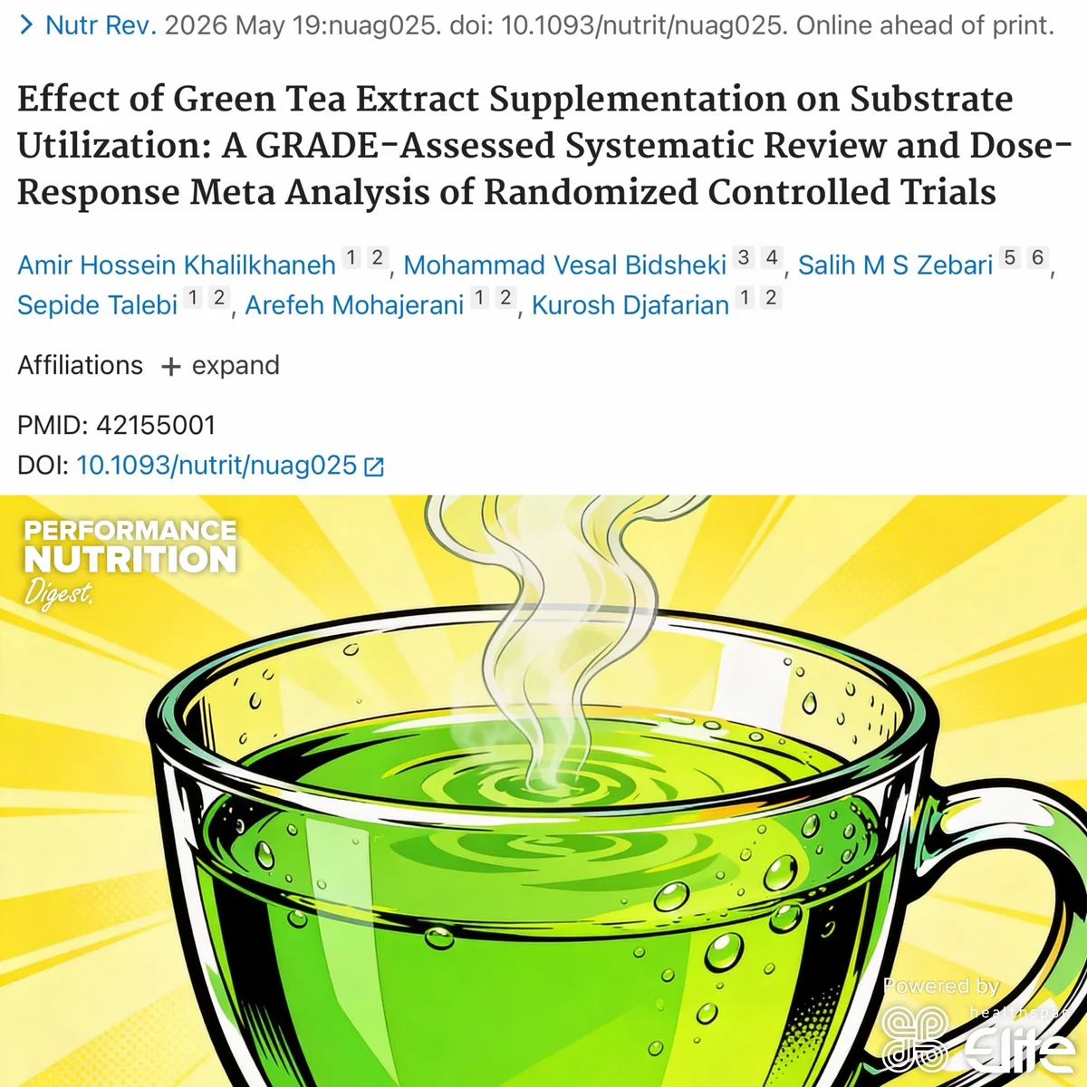 Green Tea Boosts Fat Burning During and After Exercise