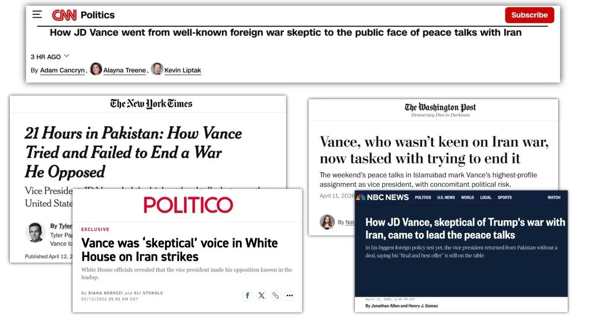 Media Pushes JD Vance as Iran War Skeptic