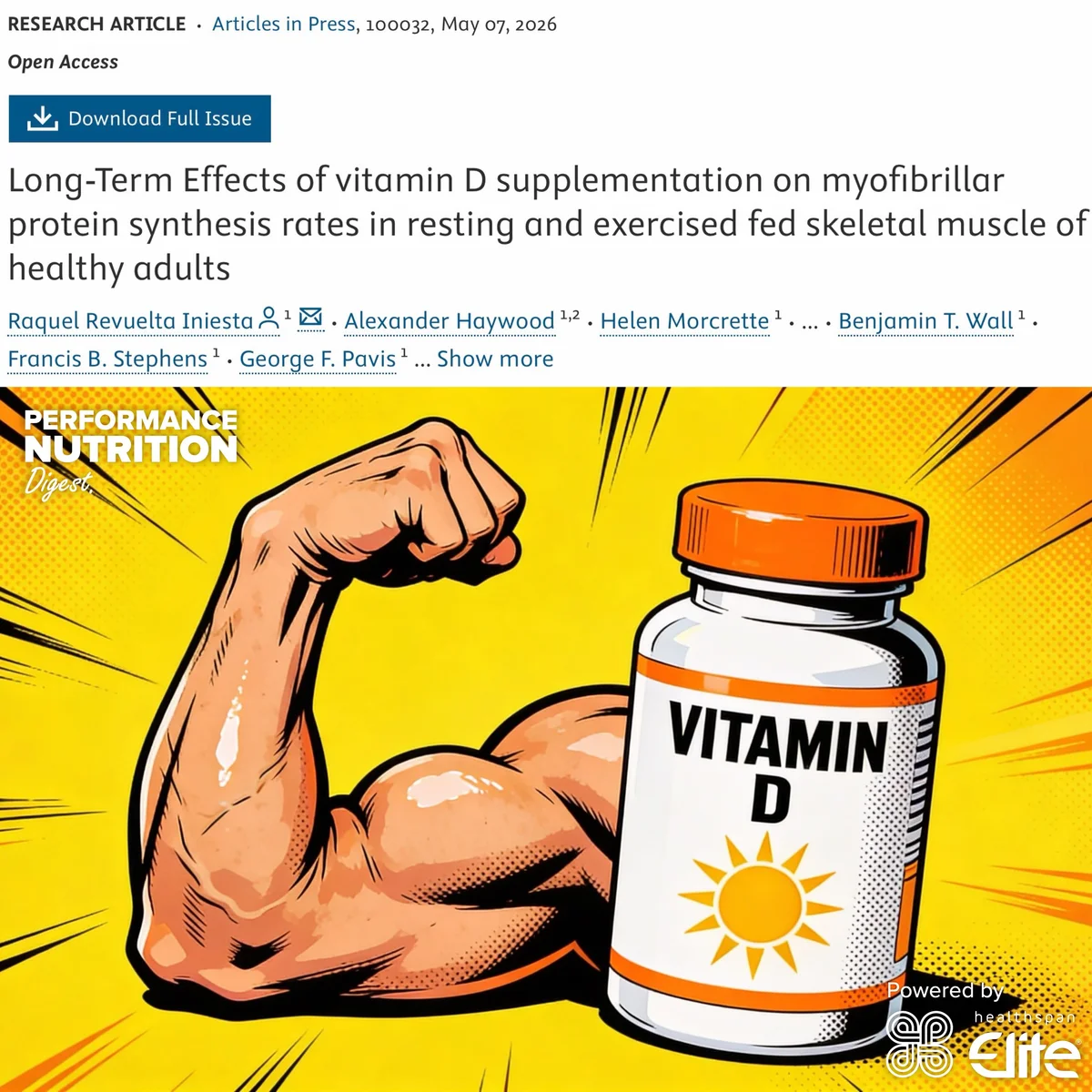 Vitamin D Boosts Muscle Protein Synthesis After Exercise