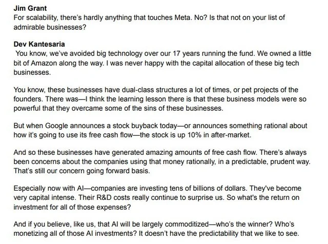 Dev Kantesaria Doubts Big Tech's Capital Allocation Predictability
