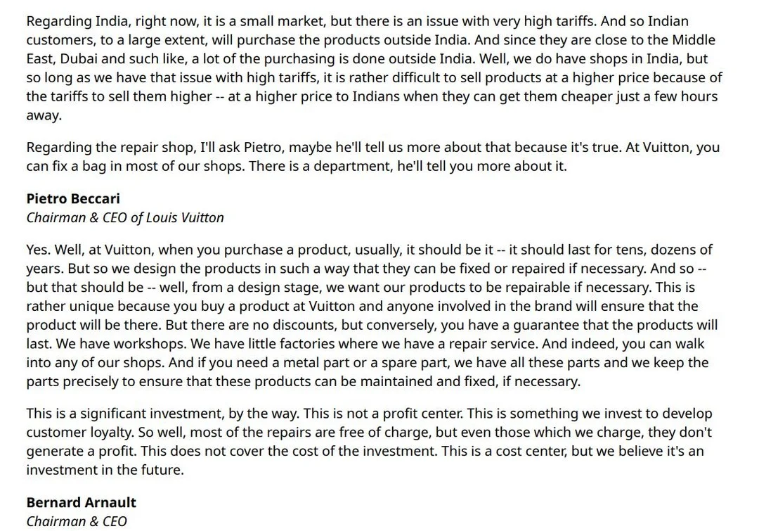 LV CEO Calls Repair Shops Loyalty Investment, Not Profit