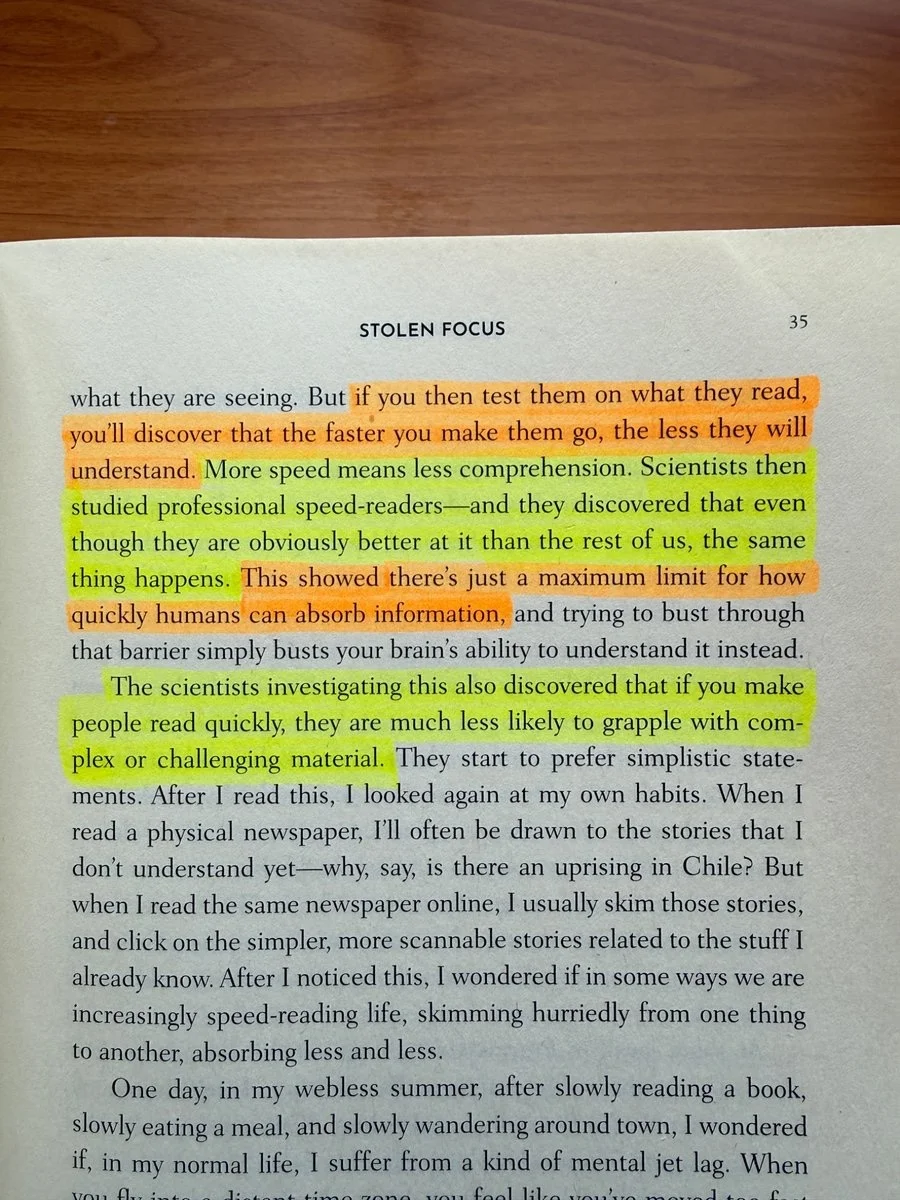Speed‑reading Sacrifices Comprehension: Humans Have Absorption Limits