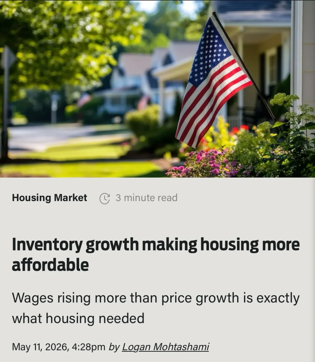 Wages Outpace Home Prices, Boosting Housing Affordability