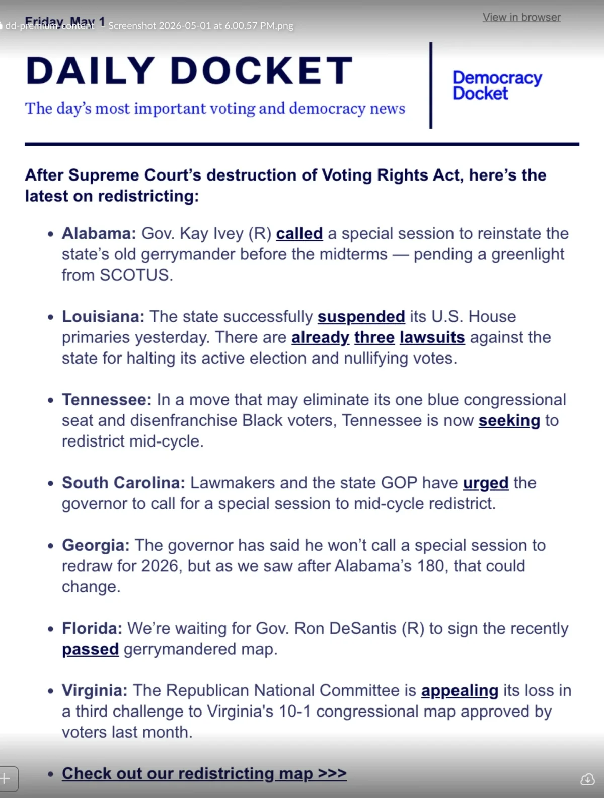 Subscribe to Free Democracy Docket Newsletter Today