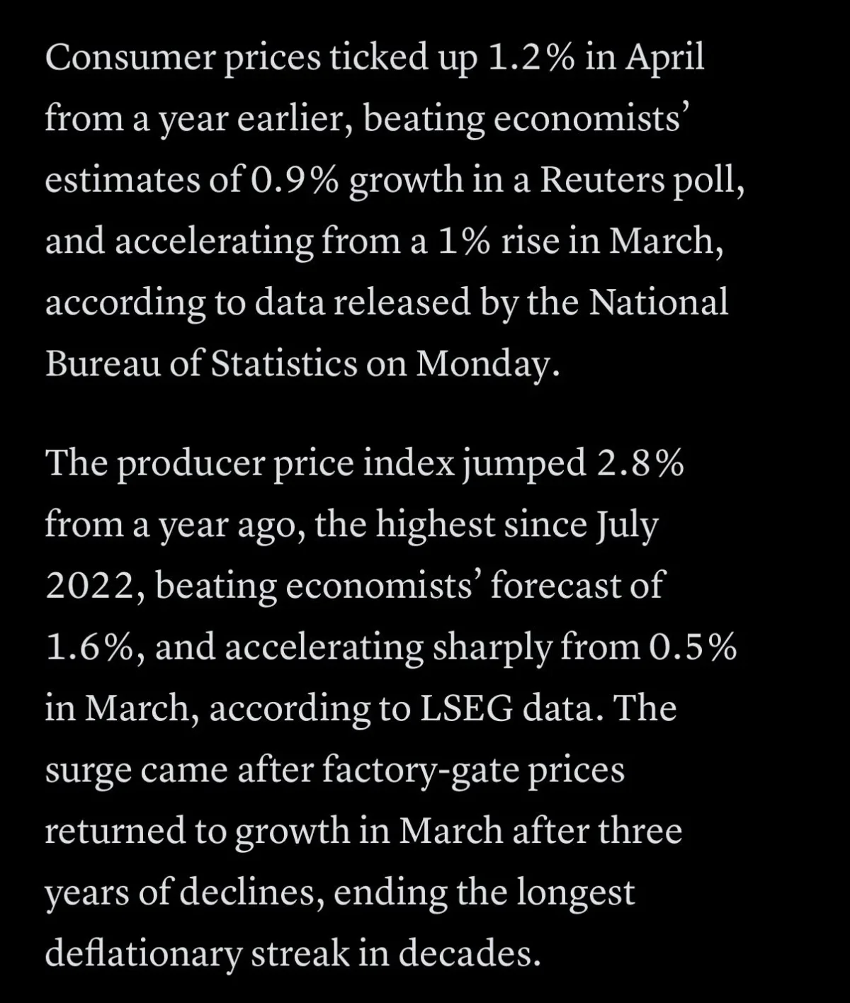 China's Inflation Surprises Ahead of US Data Week