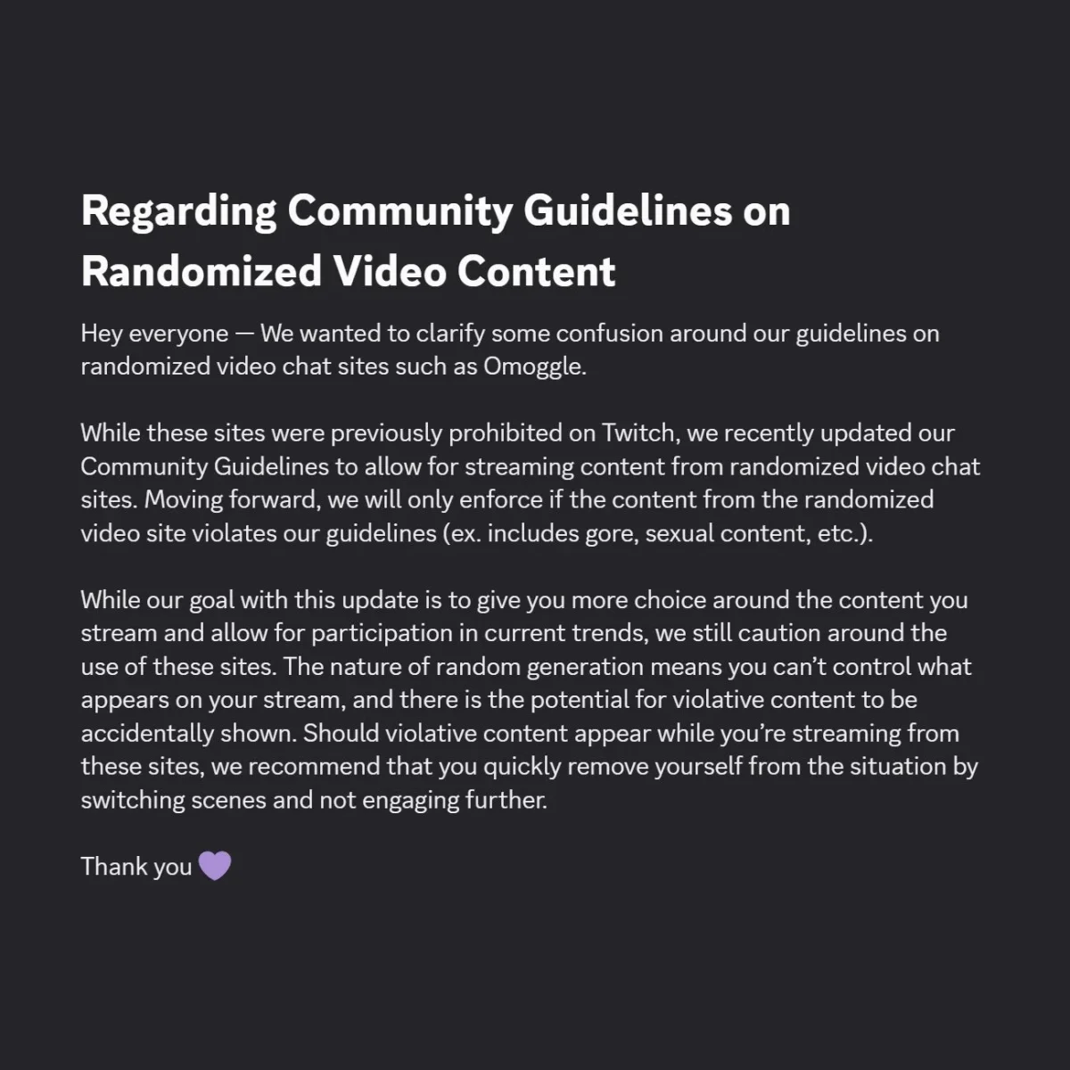 Twitch Lifts Ban, Now Permits All Video Services