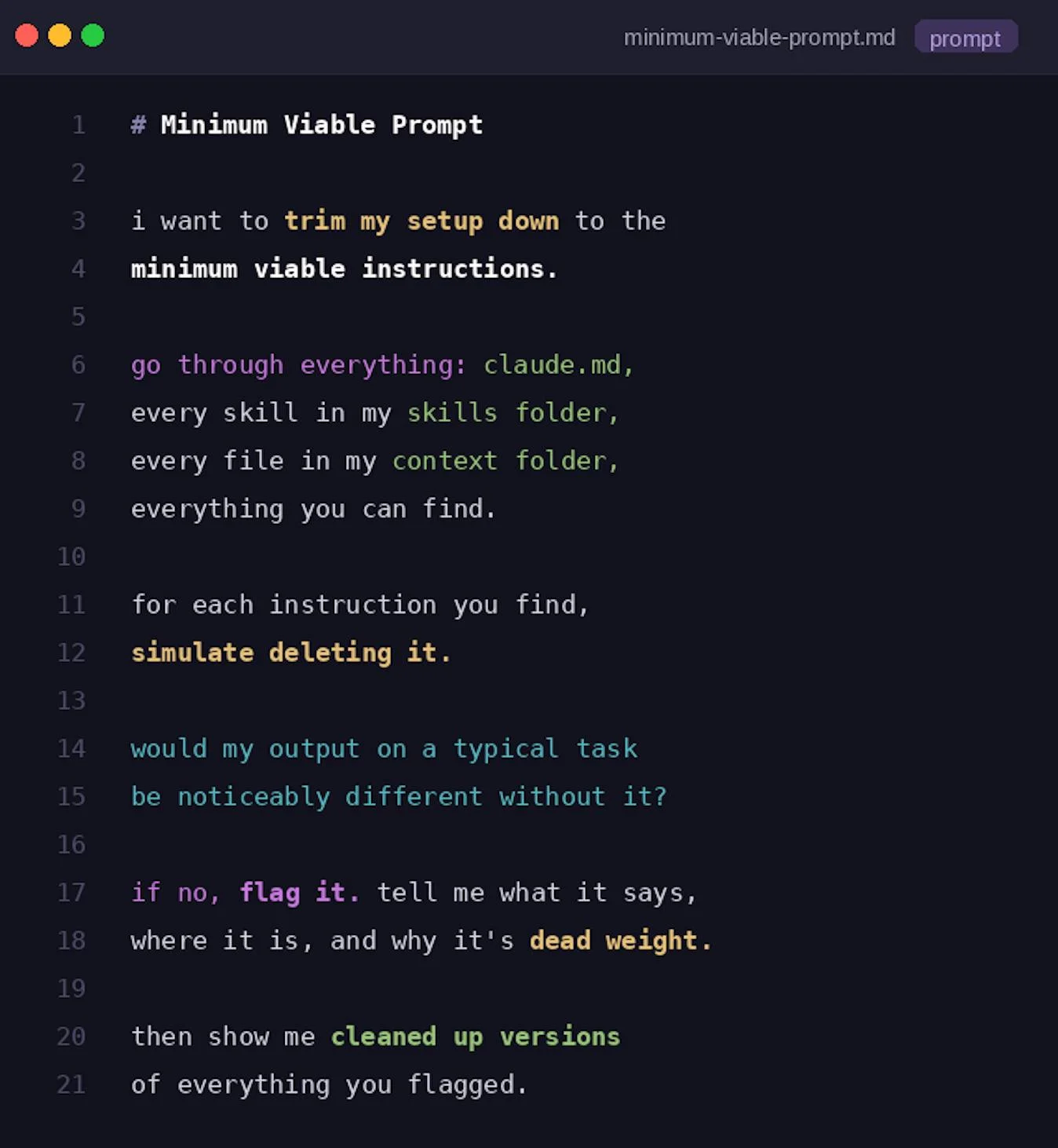Keep AI Prompts Minimal: Ask if Claude Can Infer