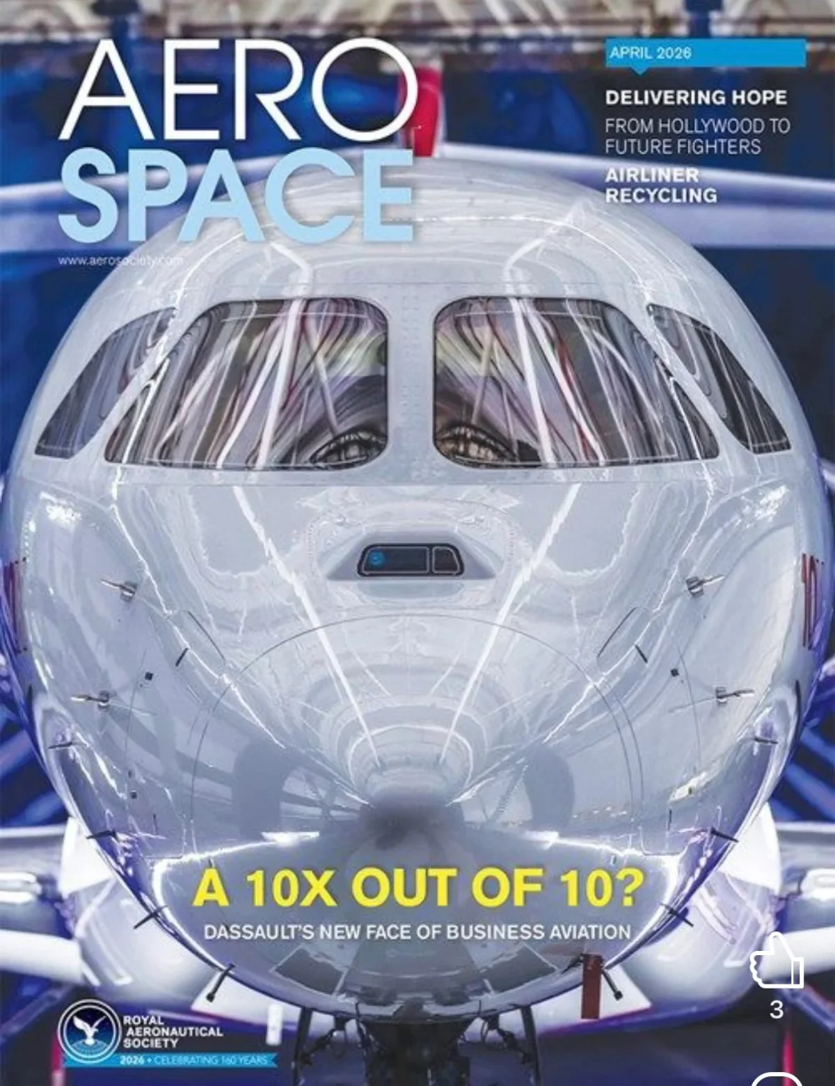 First Article on Falcon 10X Graces RAeS Cover