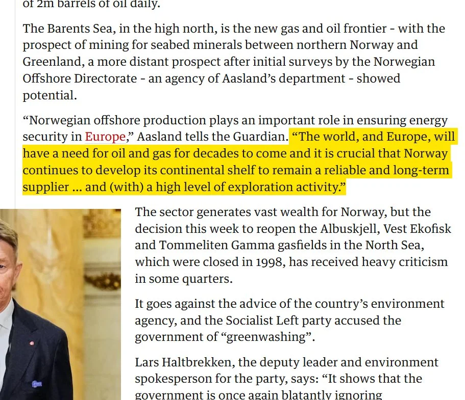 Norway Prioritizes Profits Over Climate, Sells Gas to Europe