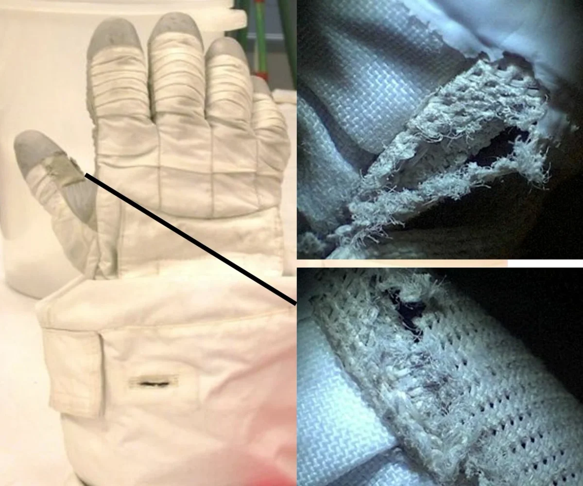 Spacewalk Glove Survives Debris, Backup Tank Ready