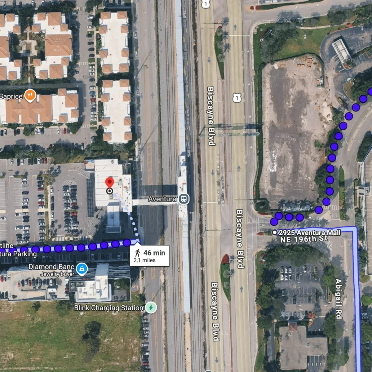 Florida's Aventura: 46‑minute Street Crossing to Train