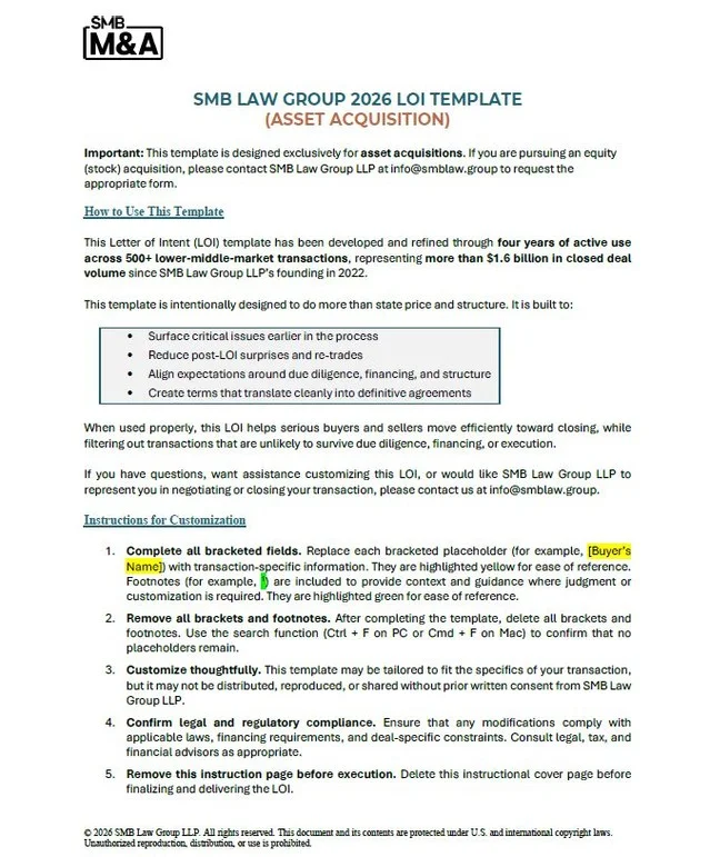 New Data‑Driven LOI Template Boosts Lower‑Middle‑Market Deal Success