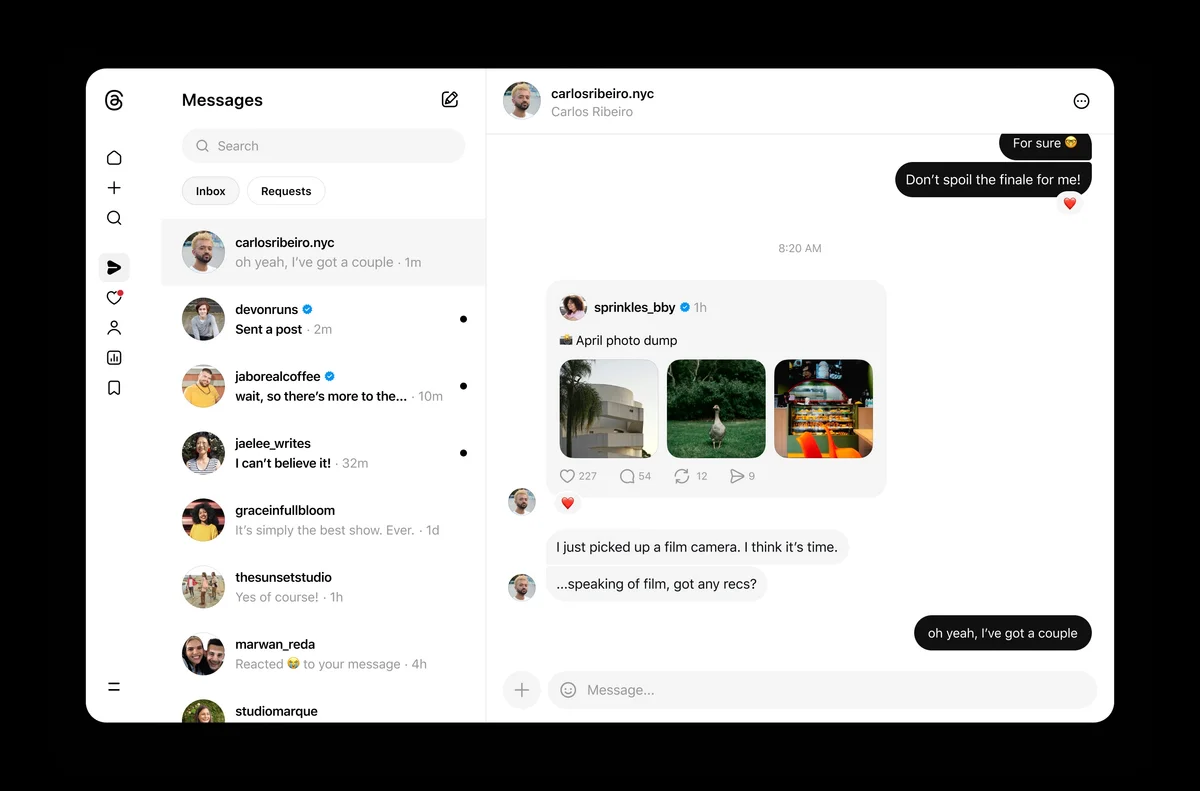 Threads Adds Web DMs, Fueling 30% Messaging Surge