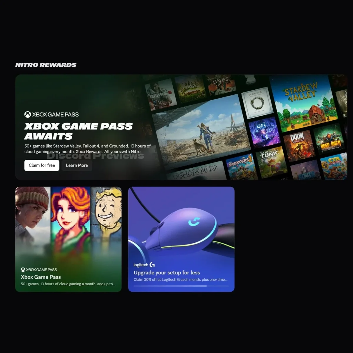 Xbox Game Pass Starter Bundles Discord Nitro and 50+ Games