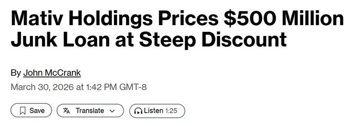 Mativ's 95¢ Pricing Ranks Among Deepest US Lev Discounts