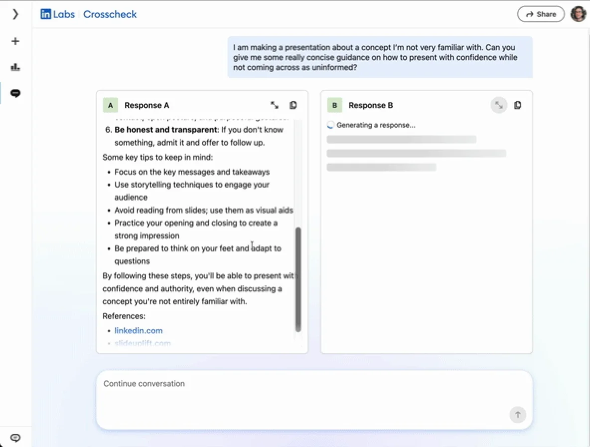LinkedIn Tests AI Comparison to Guide Professionals