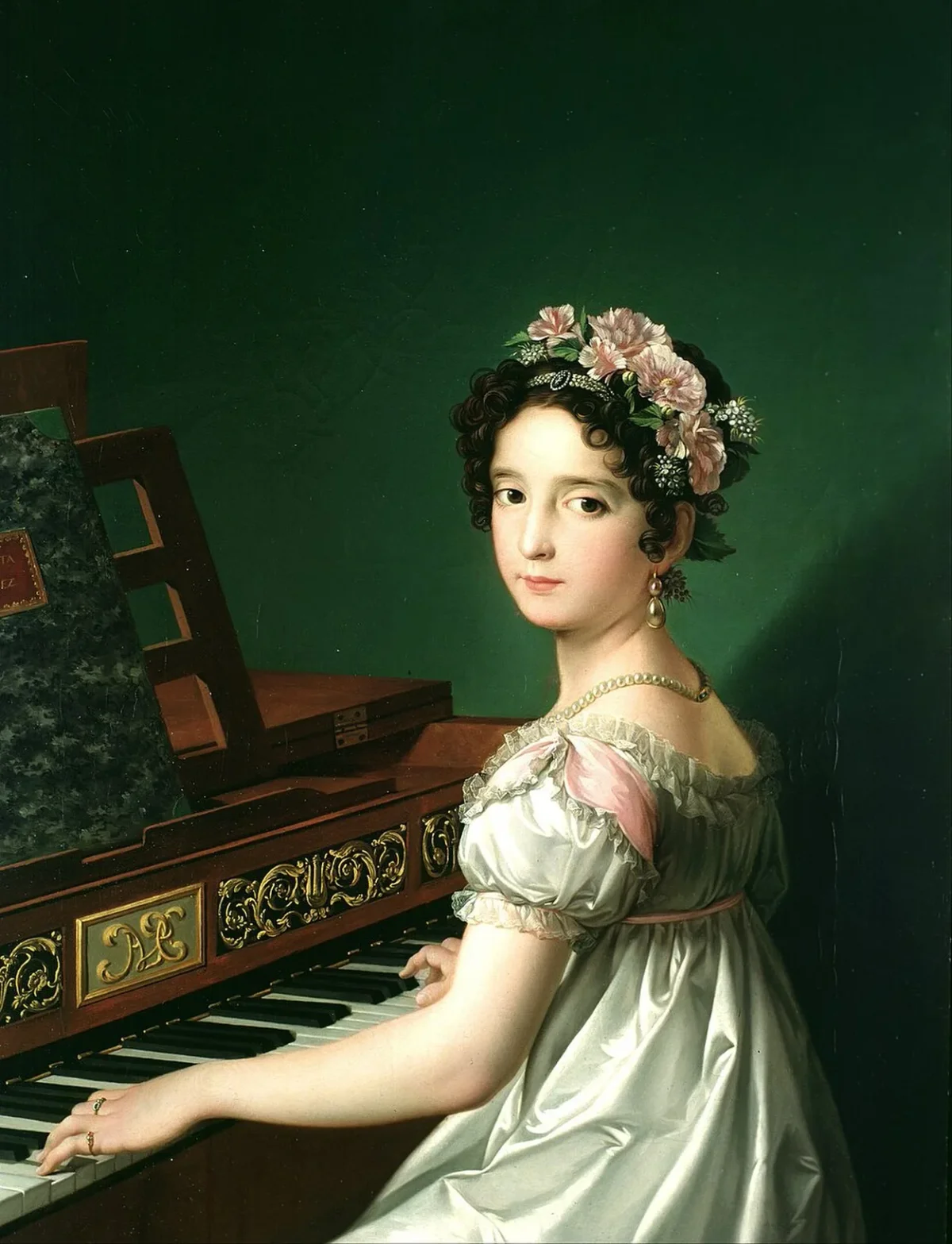 19th‑Century Spanish Portrait Captures Woman at Piano