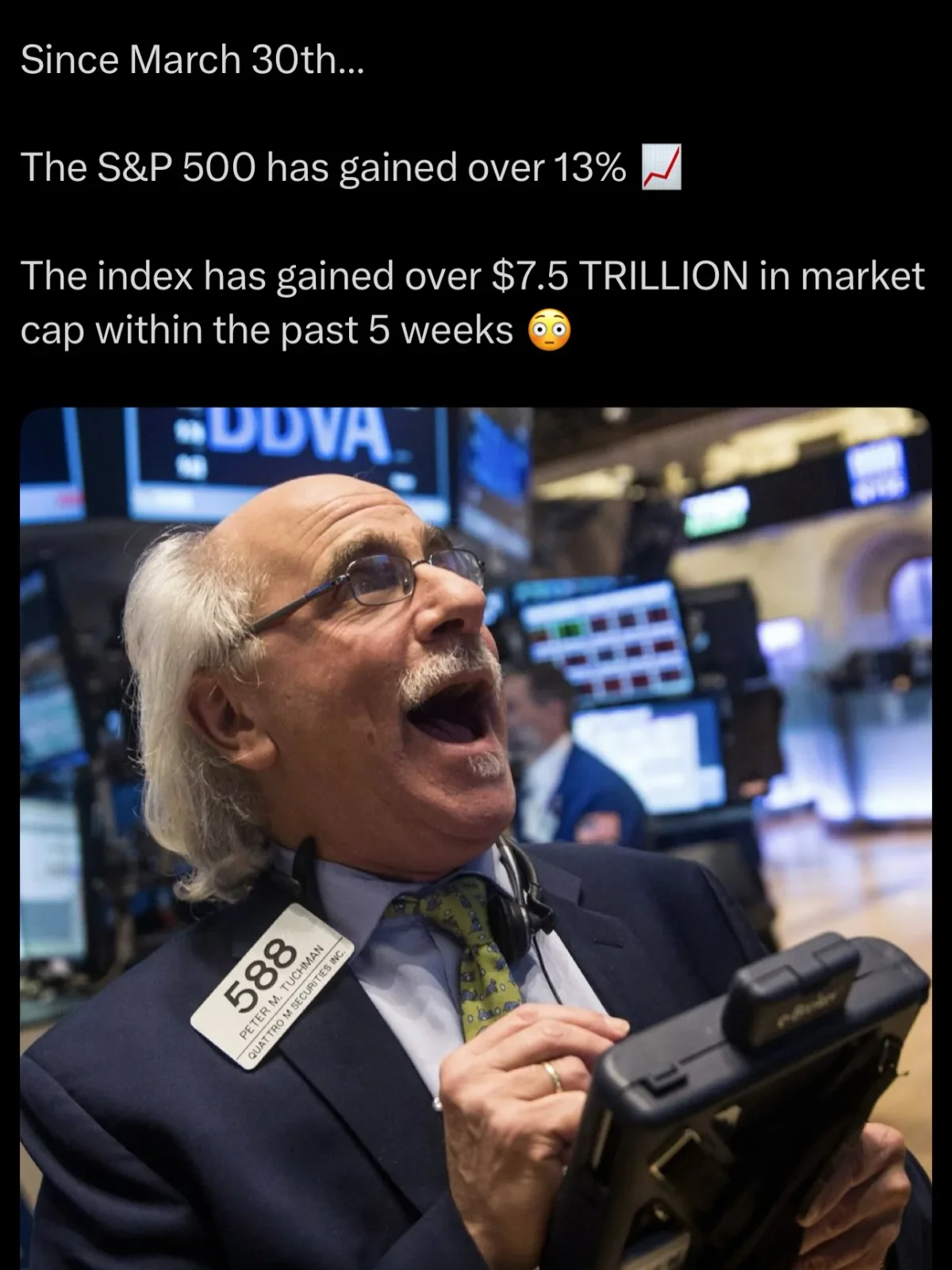 S&P Gains $7.5T, Reverses YTD Losses