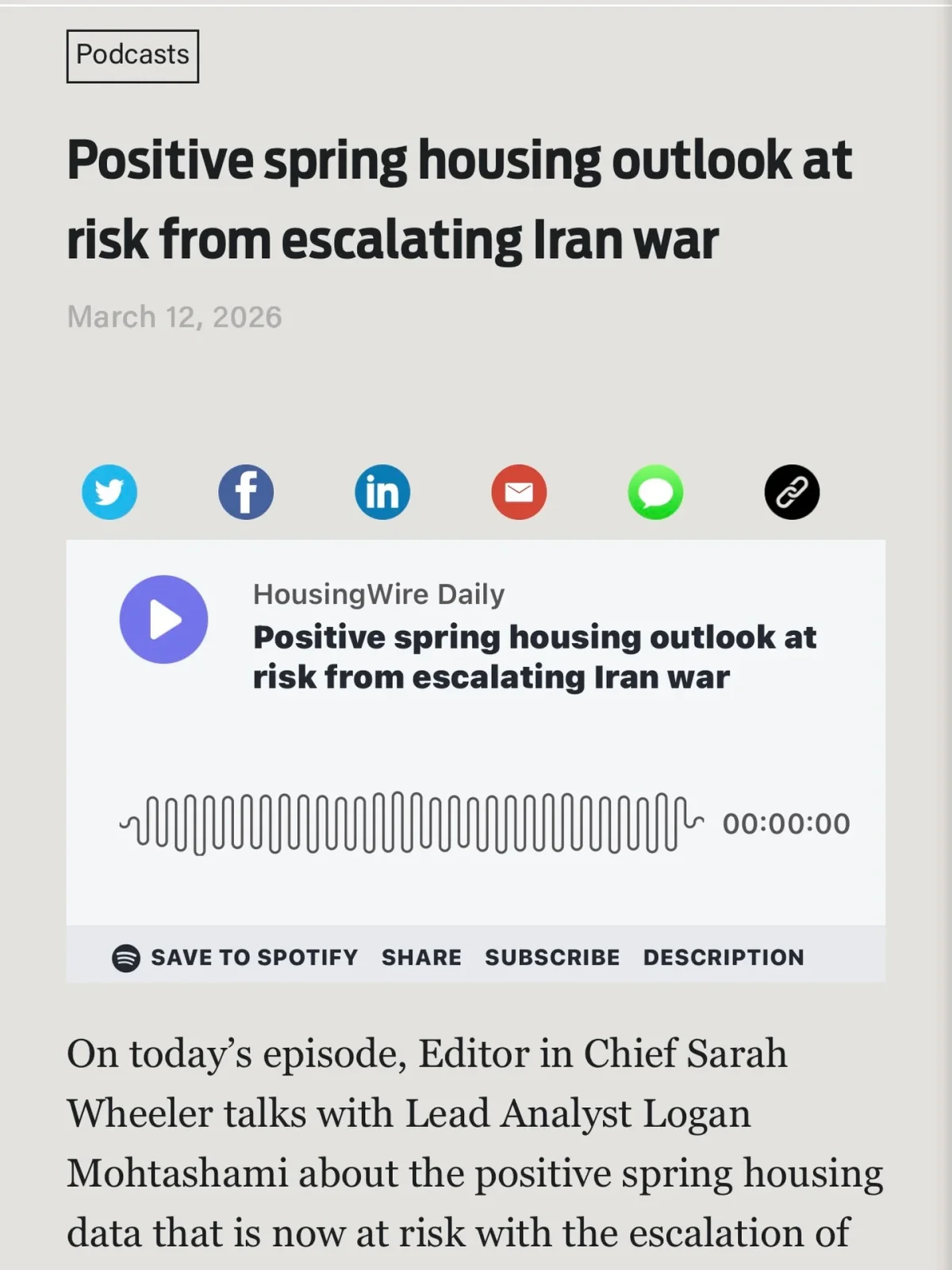 War Threatens Spring Housing Market Stability