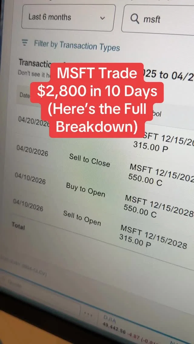 Microsoft Trade Nets $2,800 Profit