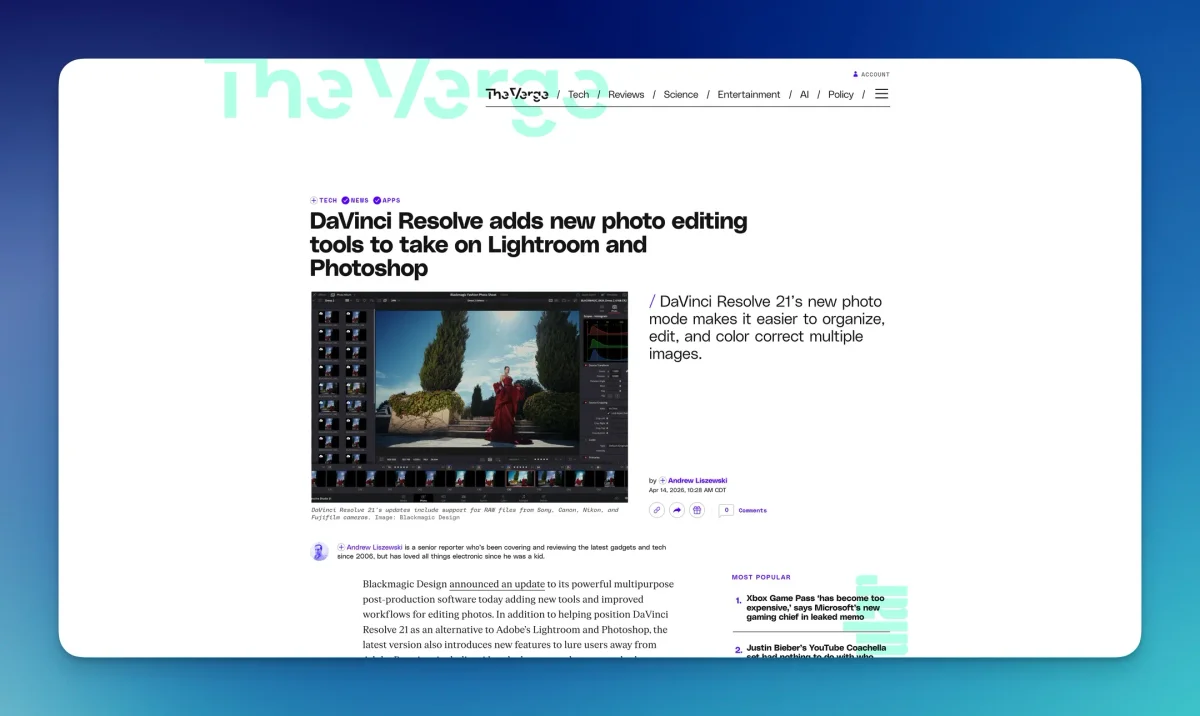 DaVinci Resolve Finally Adds Photo Editing, Tempting FCPX Users