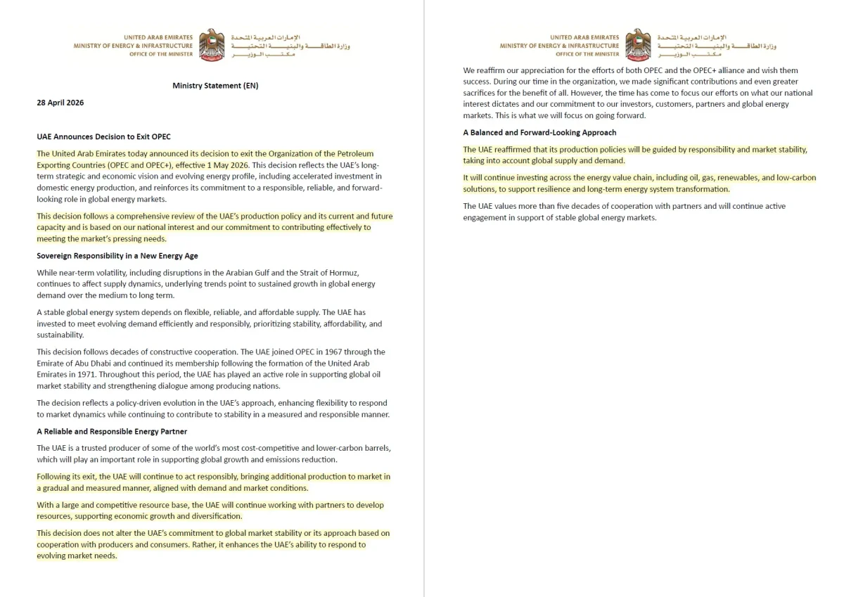 Official Statement Prioritizes Sustainability over Oil