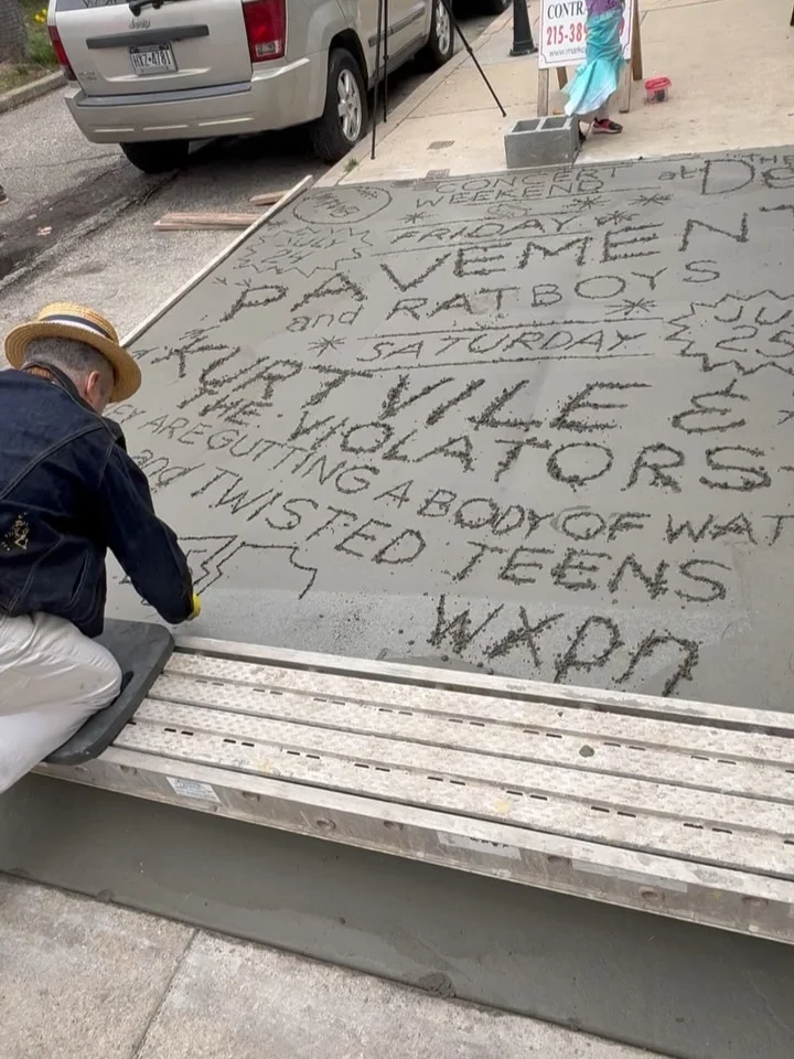 Steve Esposito Completes Cement Poster for Upcoming Kurt Vile Concert
