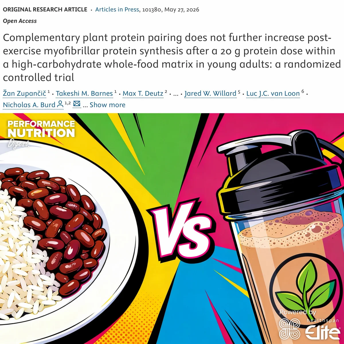 Plant‑Based Meal Matches Isolate for Muscle Synthesis