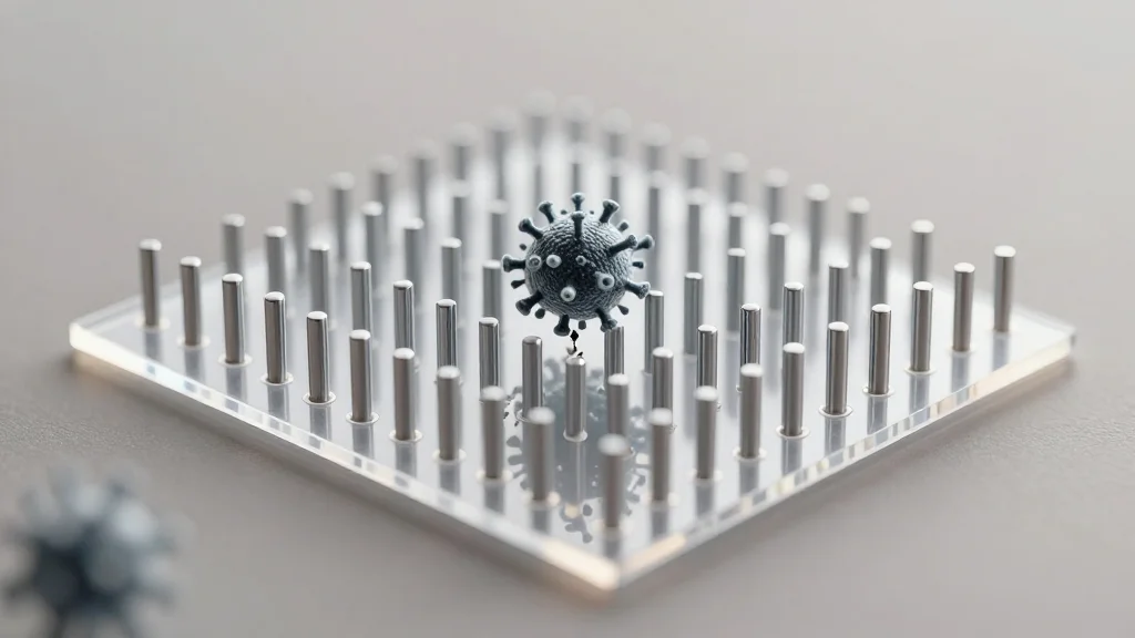 Nanopillar-Studded Plastic Films Physically Destroy Viruses, Cutting Infectivity by 94% without Chemicals