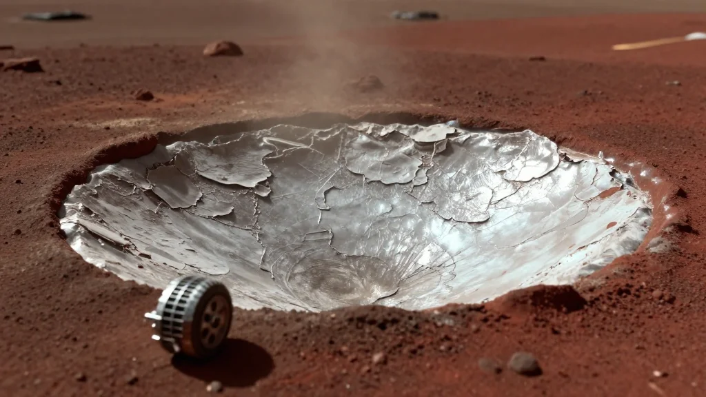 Corroding Glacial Features Inside Martian Crater