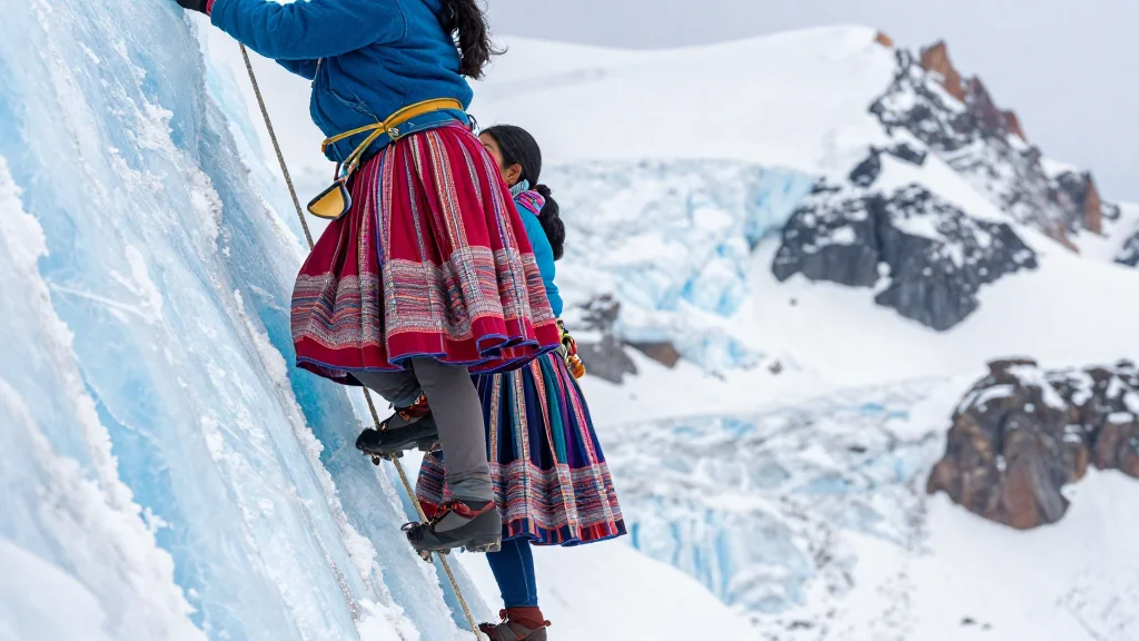 Bolivian 'Cholita' Climbers Conquer Andean Glaciers in Traditional Skirts
