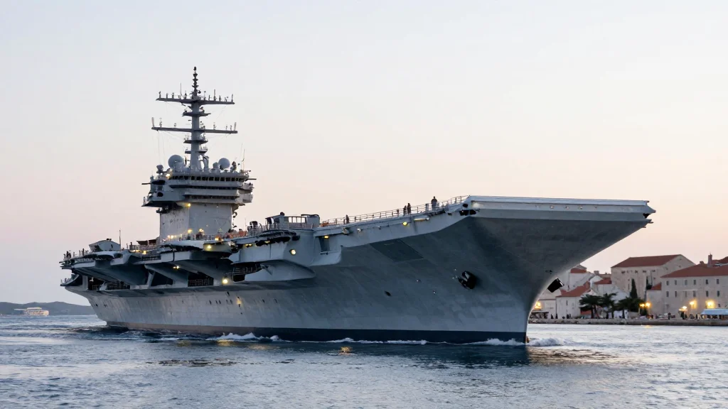 USS Gerald R. Ford Arrives in Croatia for Maintenance as Middle East Tensions Surge