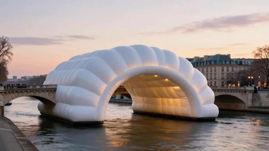 JR Unveils 120‑metre Inflatable Grotto on Paris’s Pont Neuf, Homage to Christo
