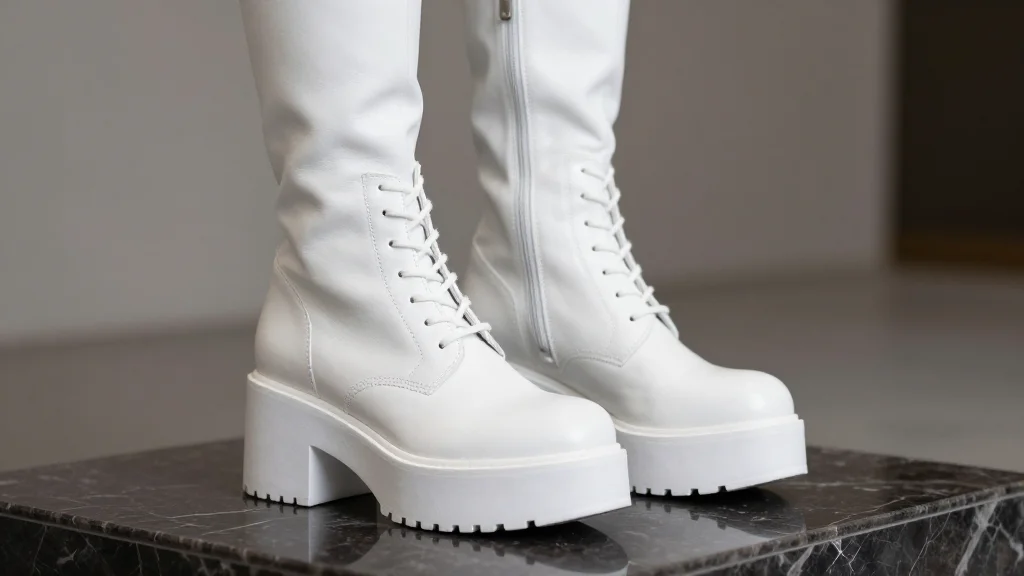 Lisa Takes All-White Leather to New Heights in Ssimeez Platform Boots at the 2026 FIFA World Cup
