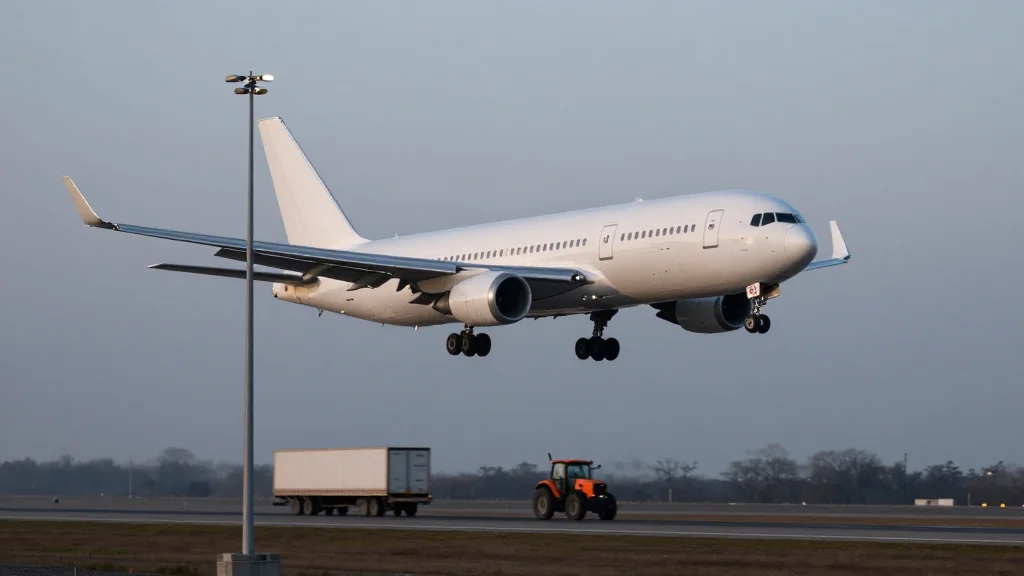 United Jet Hit Pole, Truck During Newark Landing Approach