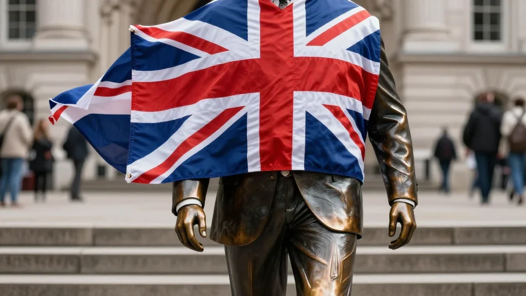 Banksy Unveils Flag‑Waving Statue in London, Satirizing Blind Patriotism
