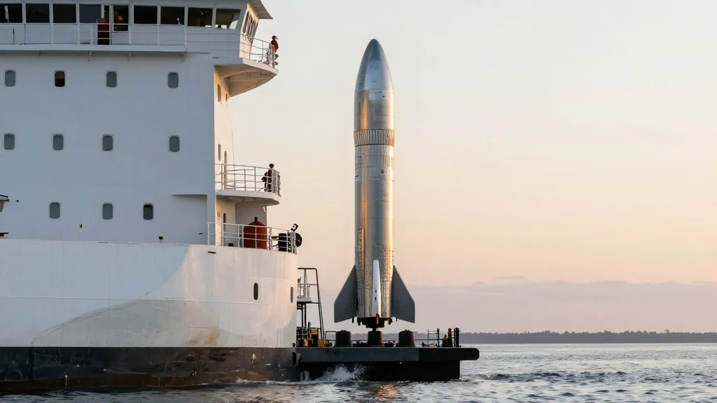 Giant SpaceX Barge for Transporting Starship/Superheavy Arrives in Texas
