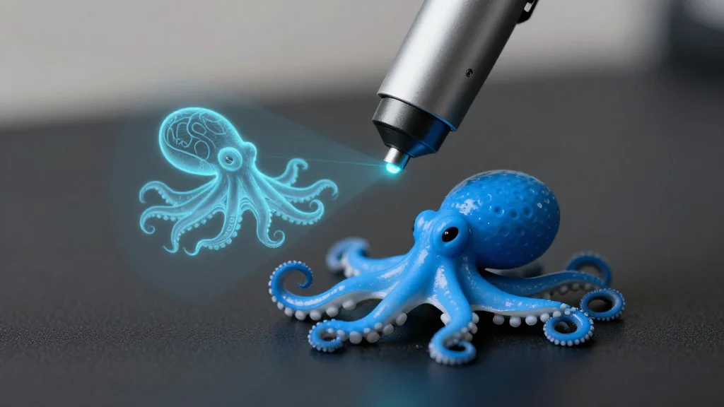 Deep‑sea Blue Octopus, Golf‑ball Sized, Studied Intact