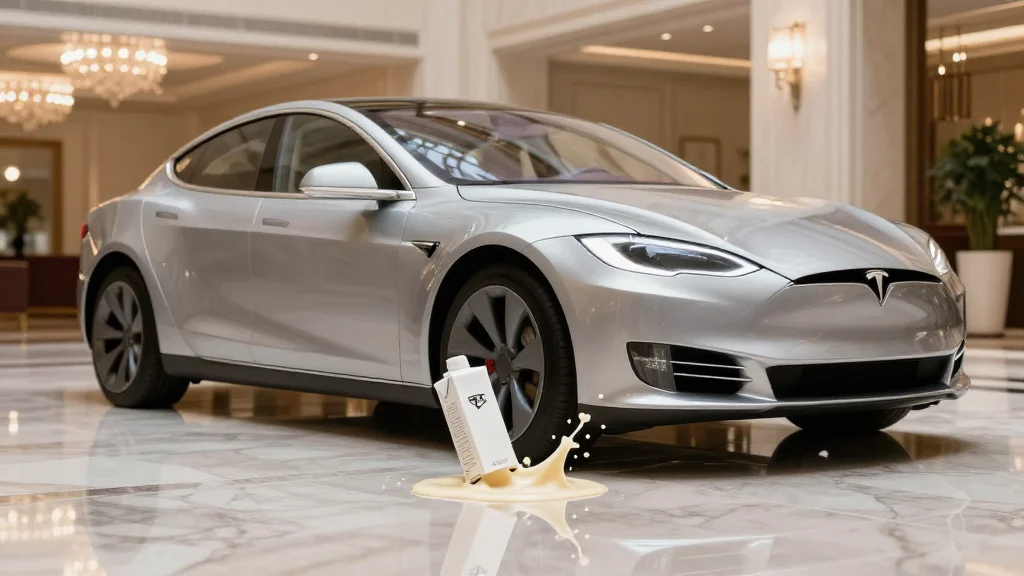 Hilton Guest Douses Tesla with Creamer, Sentry Mode Records